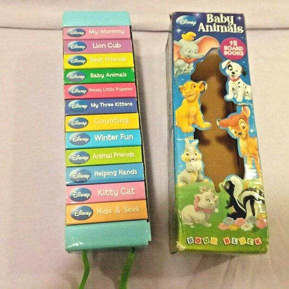 Disney Baby Animals Miniature Board Books Set of 12 with Slide Out Carrying Case - Picture 7 of 9